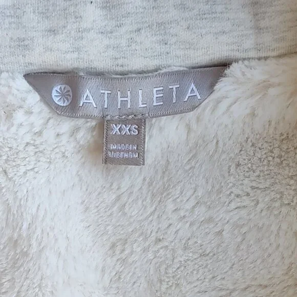 Athleta Luxe Victory Hoodie Jacket Full Zip Sweatshirt Faux Fur Lined Women XXS - Picture 9 of 10